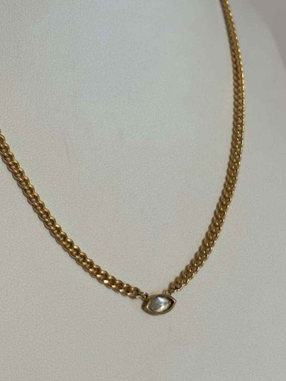 DREW Necklace (14k Gold Vermeil/Marquis) - 16" long